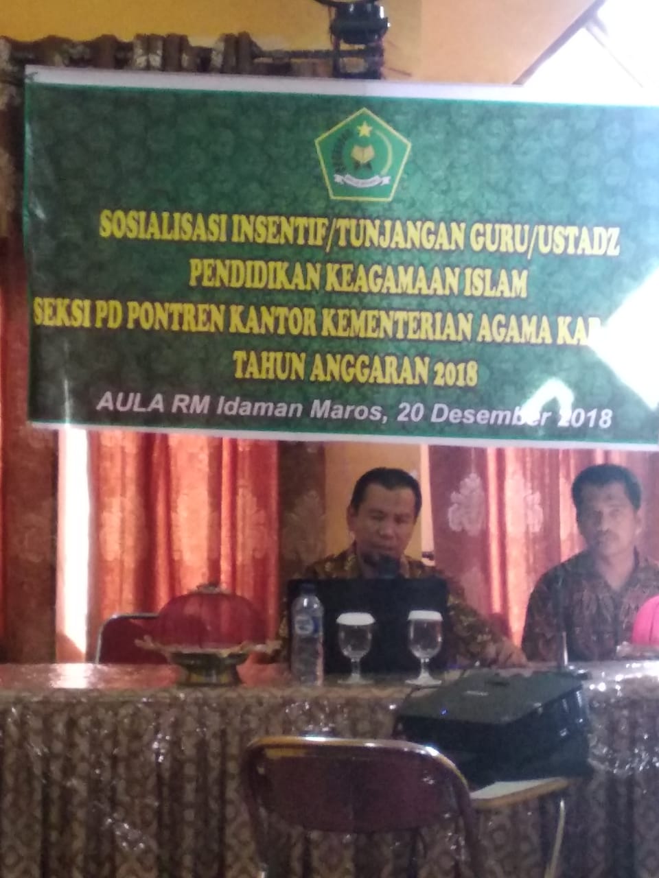 Sosialisasi Insentif Guru/Ustadz Pendidikan Keagamaan Islam